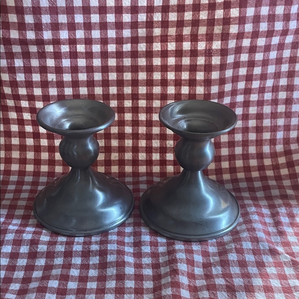 Elegant Pewter Candle Holders